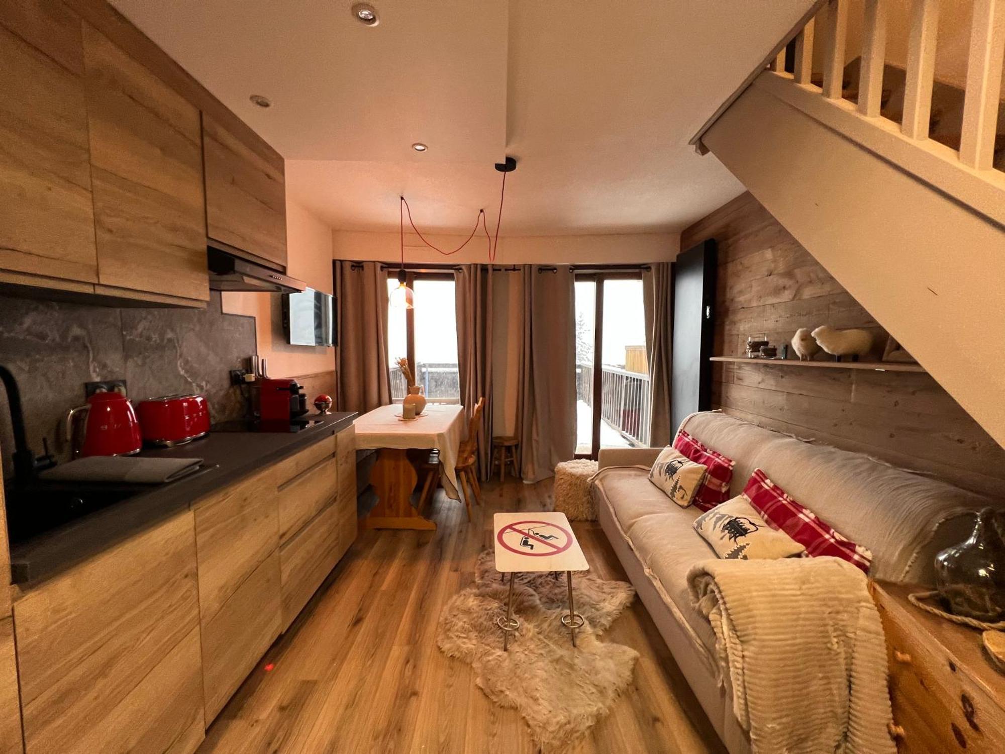شقة Les Tanieres De Montgenevre - La Marmotte - Duplex 4 P Entierement Renove Avec Vue Magnifique المظهر الخارجي الصورة